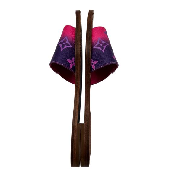 Louis Vuitton Lock It Flat Slide Sandal Purple Pink LV Monogram Size 36.5 US 6.5 - Picture 6 of 10